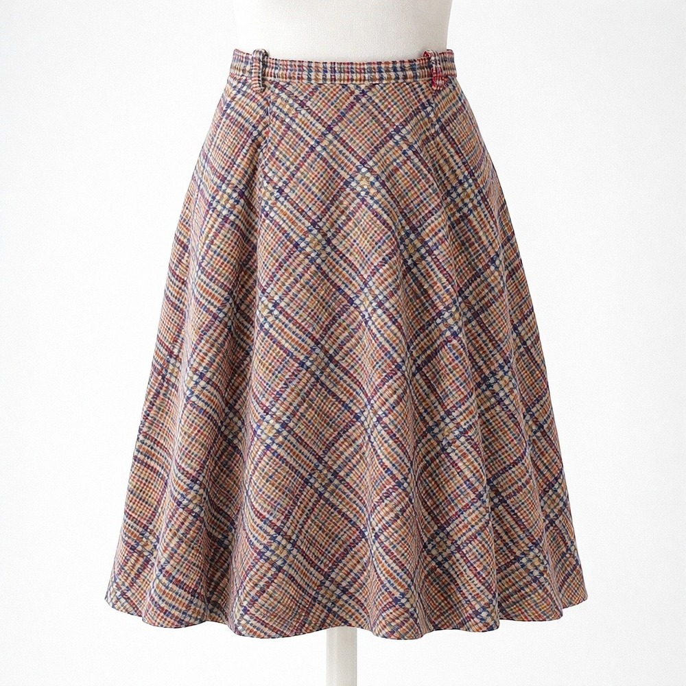 Vintage Summit Of‎ Boston 70s Plaid Skirt Size XS Red Preppy Schoolgirl Academia